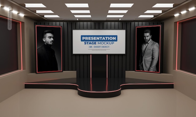 PSD presentation stage mockup