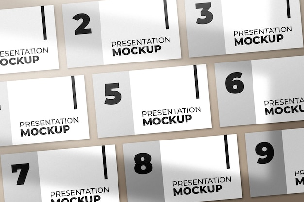 Presentation template mockup with shadow