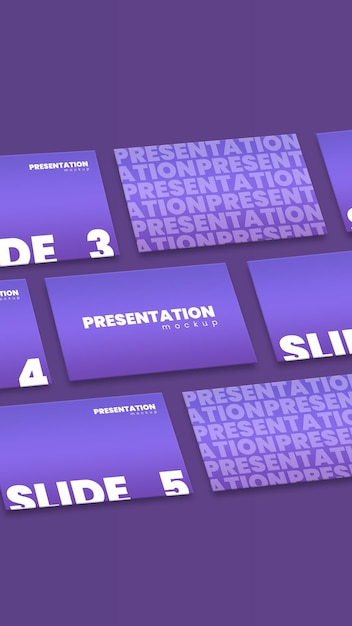 PSD presentation vertical slides mockup