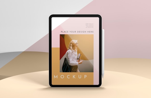 PSD presentation with tablet screen mock-up