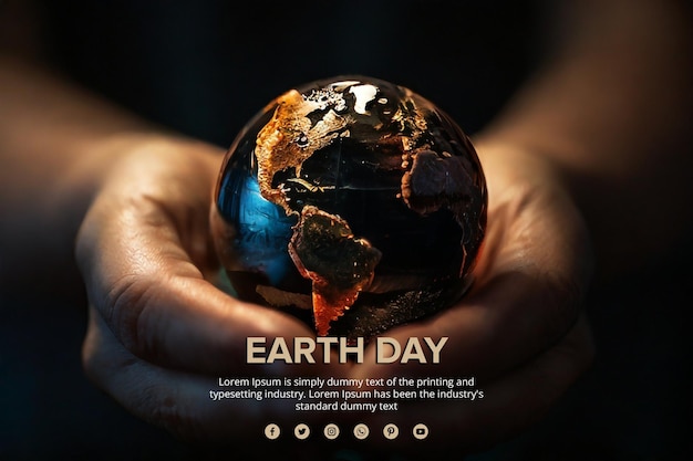 PSD preserving nature earth day banner psd template