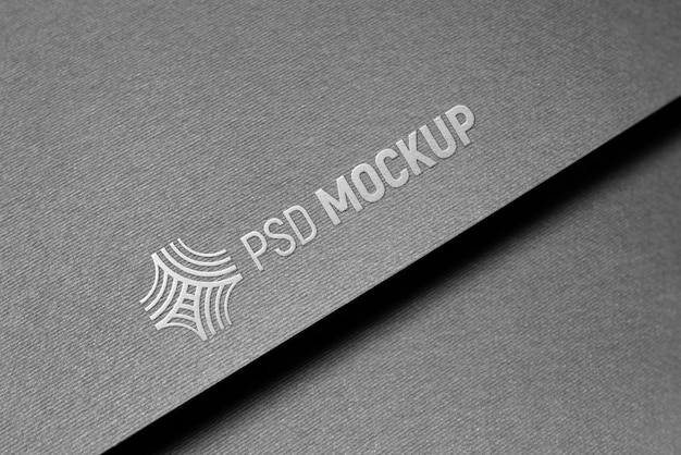 PSD press logo on paper mockup