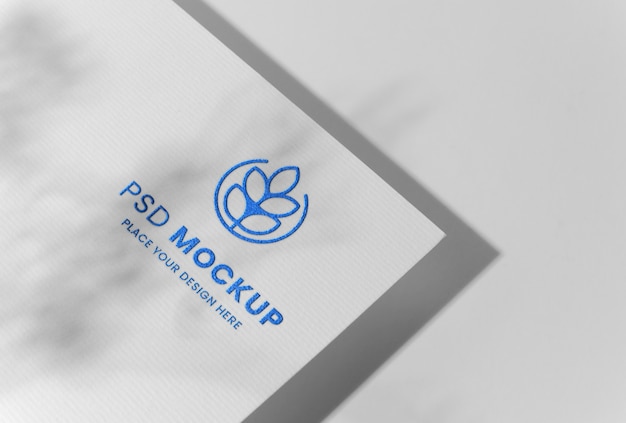 PSD press logo on paper mockup