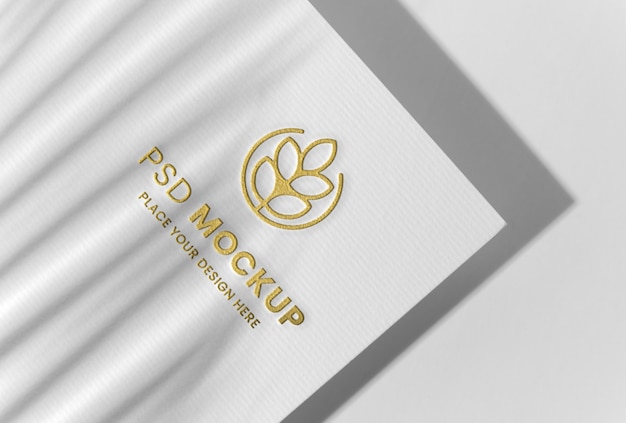 PSD press logo on paper mockup