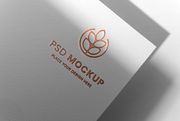 PSD press logo on paper mockup