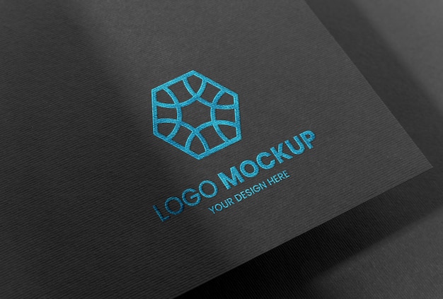 PSD press logo on paper mockup