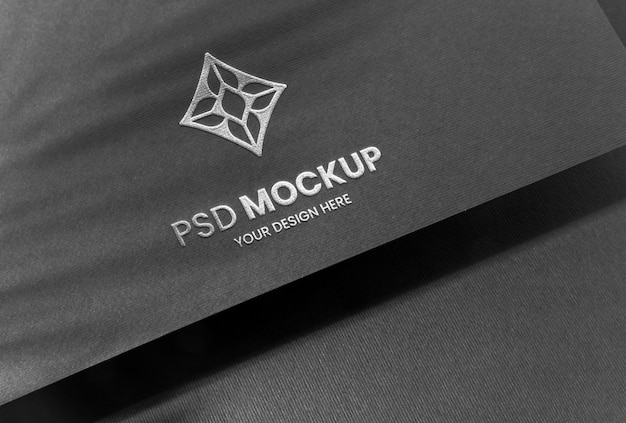 PSD press logo on paper mockup