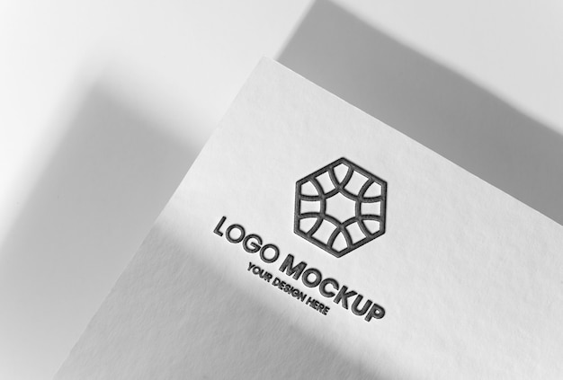 Press logo on paper mockup