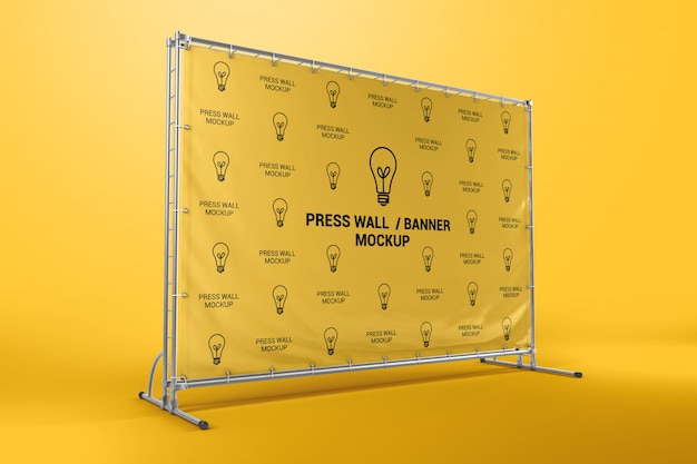 Stampa mockup banner a parete