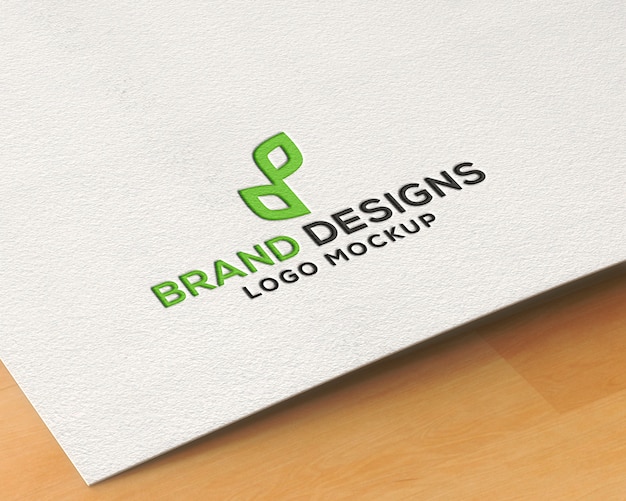 Mockup di logo di carta pressato