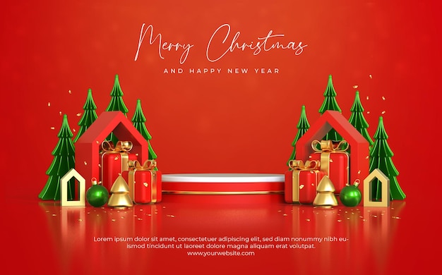 Prettige kerstdagen en een gelukkig nieuwjaar met 3D-kerstversiering