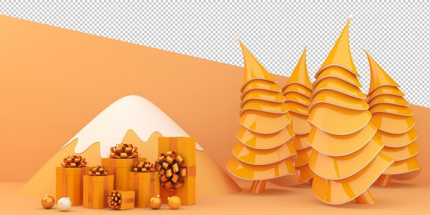 Prettige kerstdagen en gelukkig nieuwjaar 3d-rendering