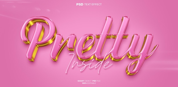 Pretty 3d editable text effect