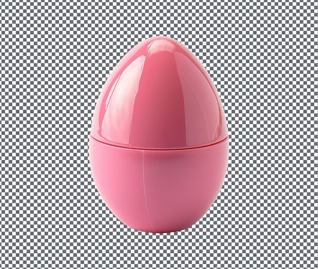 Pretty egg shaped lip balm isolated on transparent background