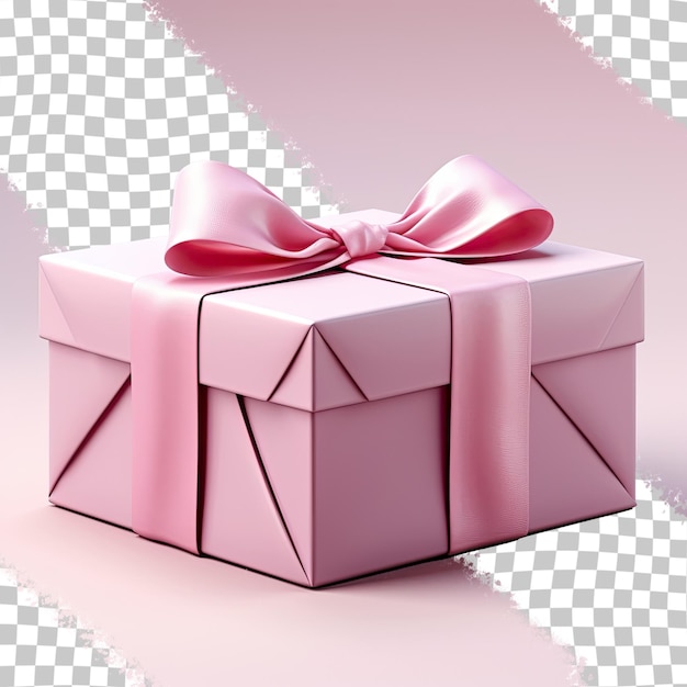 PSD pretty pink box on transparent background design packaging