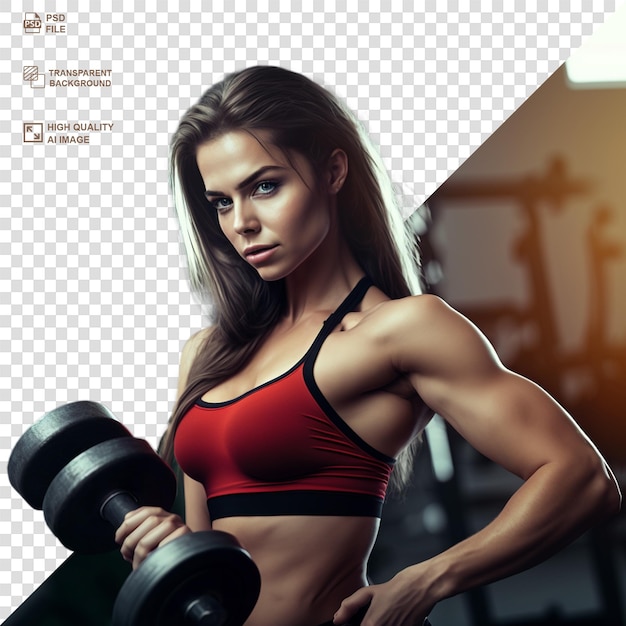 PSD pretty sport woman making weightlifting