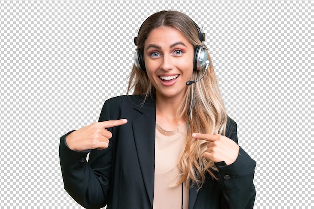 Pretty Uruguayan woman over isolated background