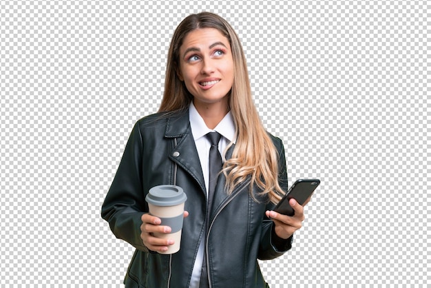 Pretty uruguayan woman over isolated background