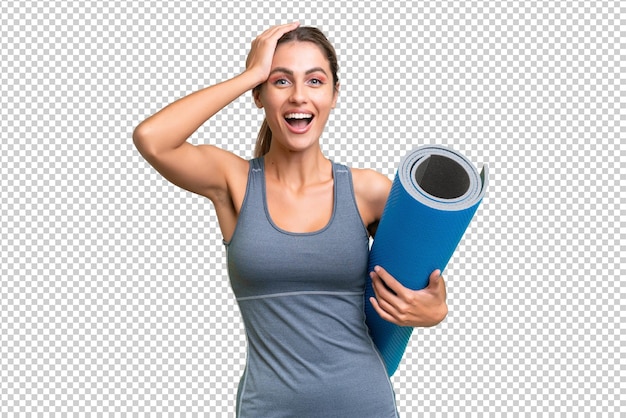 Pretty uruguayan woman over isolated background