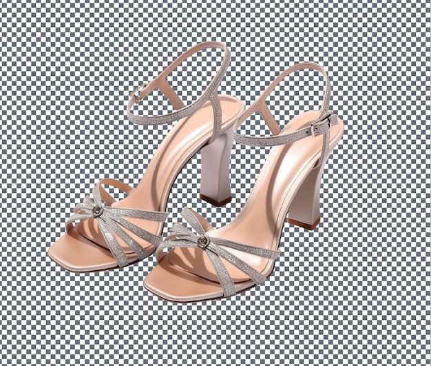 Pretty woman sandals isolated on transparent background
