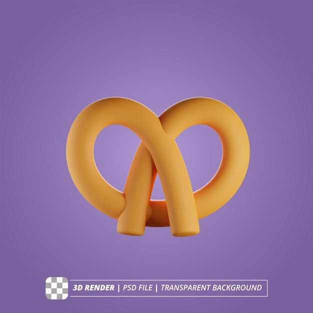 PSD pretzel 3d render izolated images