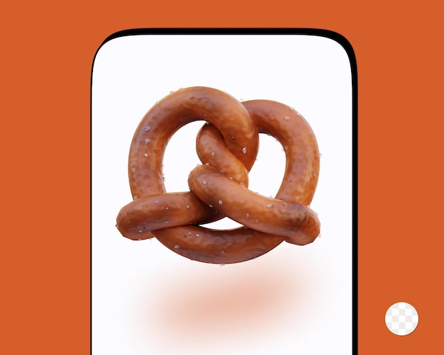 Pretzel Fast Food 3d Ilustracja