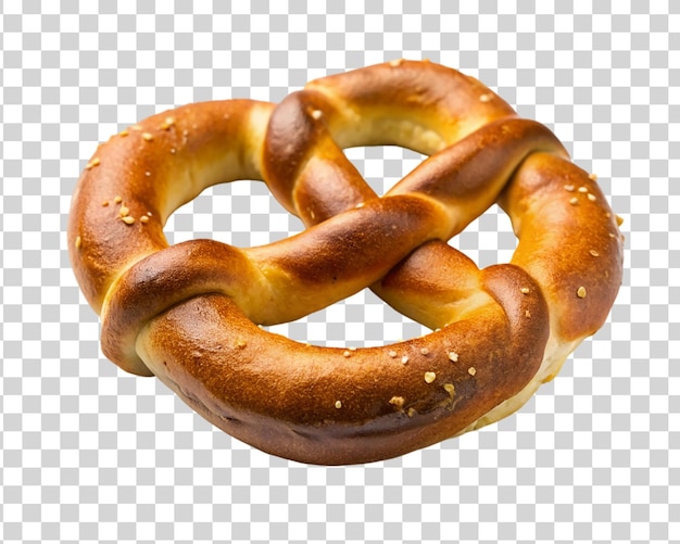 Pretzel with sesame seeds isolated on transparent background