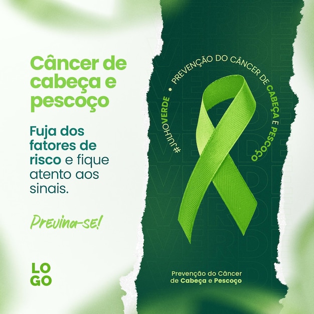 PSD prevencao do cancer de cabeca e pescoco julho verde social media