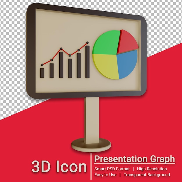 PSD prezentacja infograficzna wykresu 3d z przezroczystym tłem