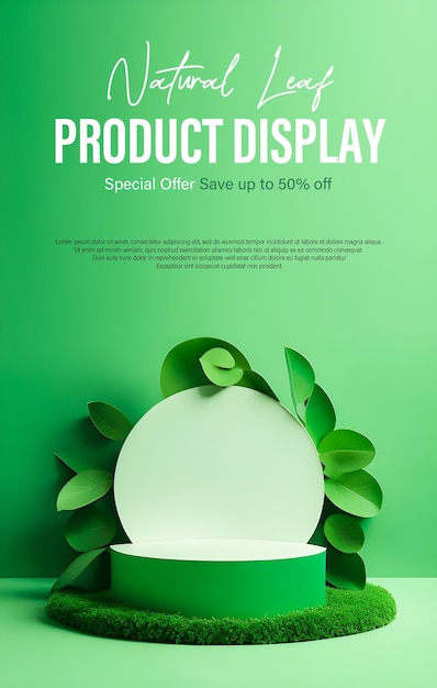 PSD prezentacja premium naturalny zielony design dla wysokiej jakości produktów ekspozycyjnych dla zdrowia i urody
