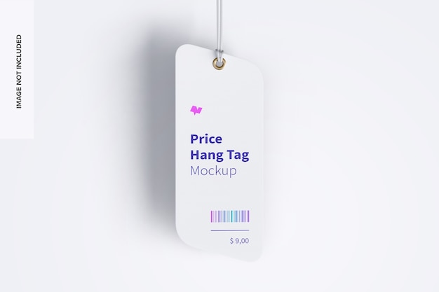 Price hang tag mockup with string