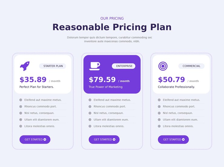 Price Plan Section website template