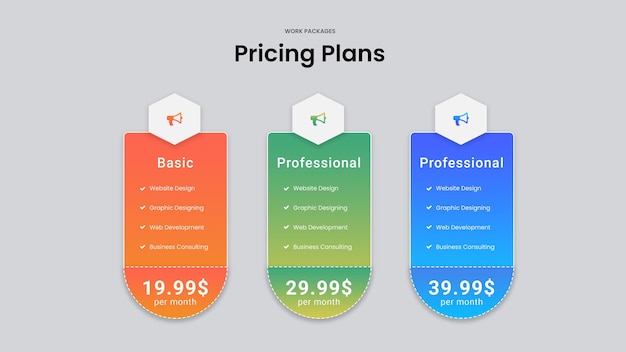 PSD price table design