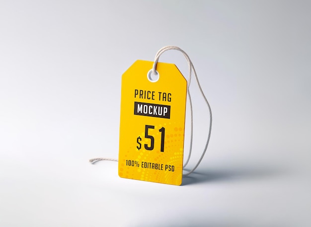 PSD price tag or hang tag mockup