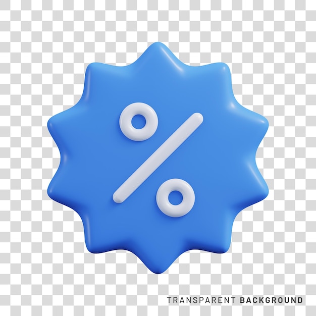 PSD price tag icon or shopping discount label 3d rendering