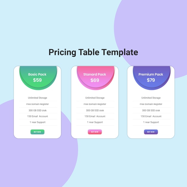 PSD pricing plan web ui