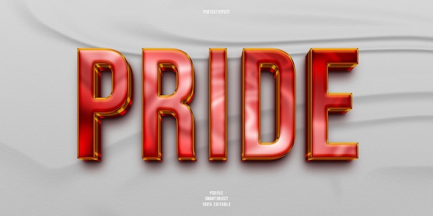 PSD effetto di testo modificabile pride 3d