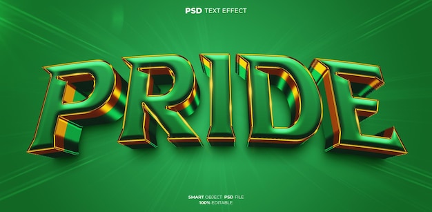 PSD pride 3d editable text effect