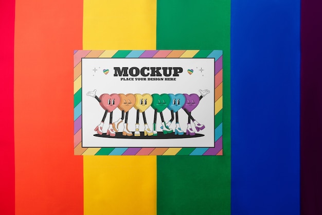 Pride day flag poster mockup design