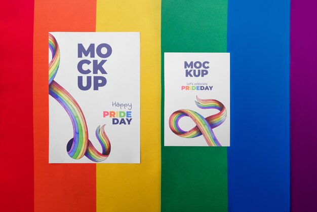 PSD pride day flag poster mockup design