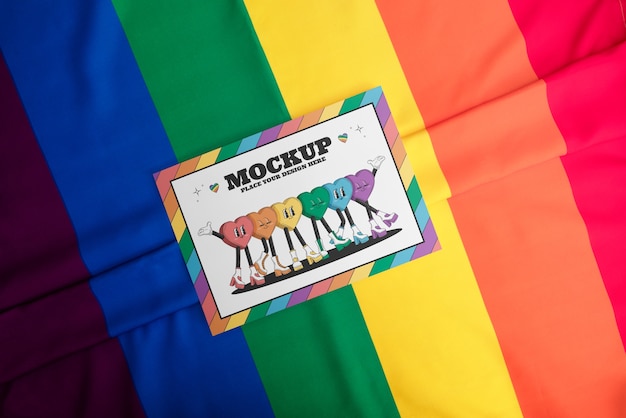 PSD pride day flag poster mockup design