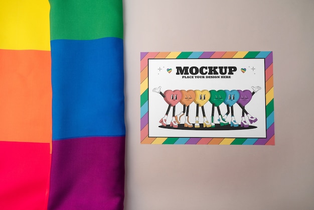 Pride day flag poster mockup design