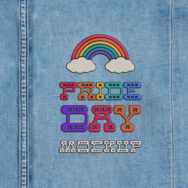 Pride day patch mockup design