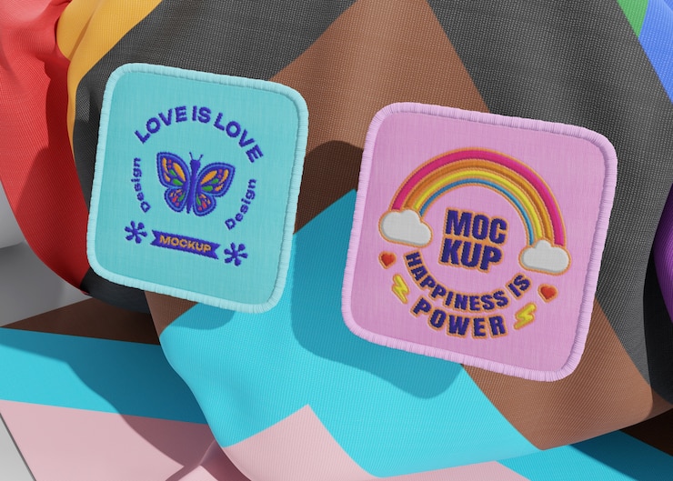 PSD pride day patch mockup