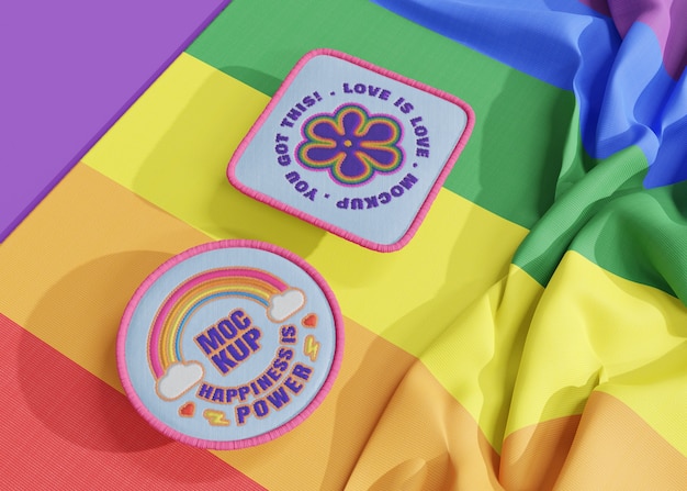 PSD pride day patch mockup