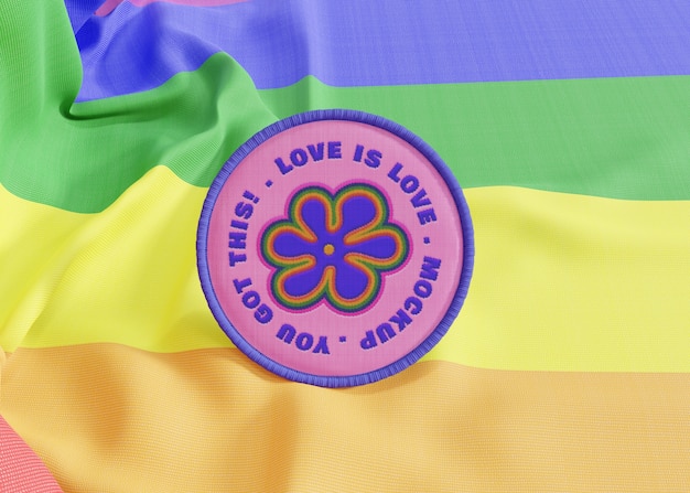 PSD pride day patch mockup