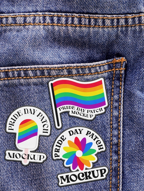 pride day patches mockup