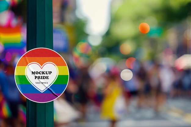 Pride day sticker mockup