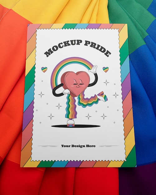 Pride day vlag poster mockup ontwerp