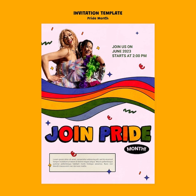 Pride maand feest uitnodiging sjabloon